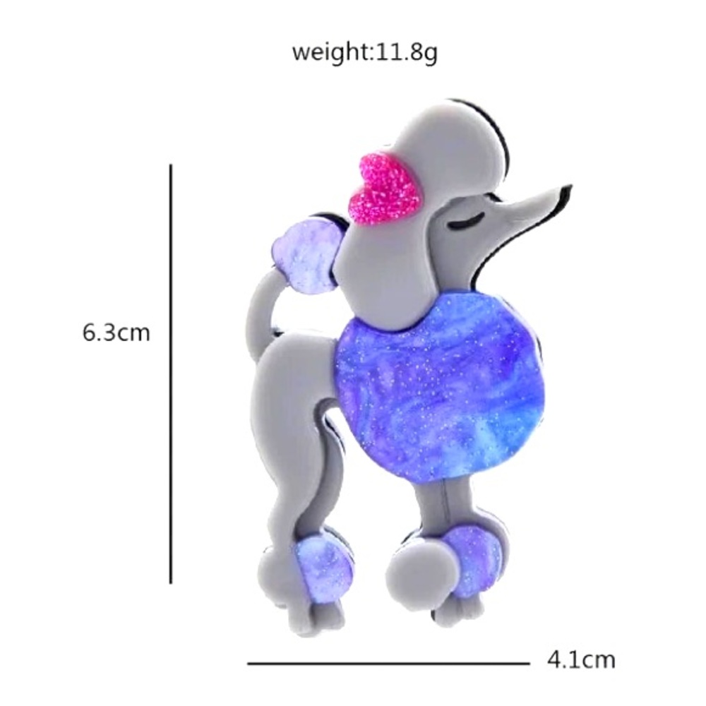 Poodle brooch pin